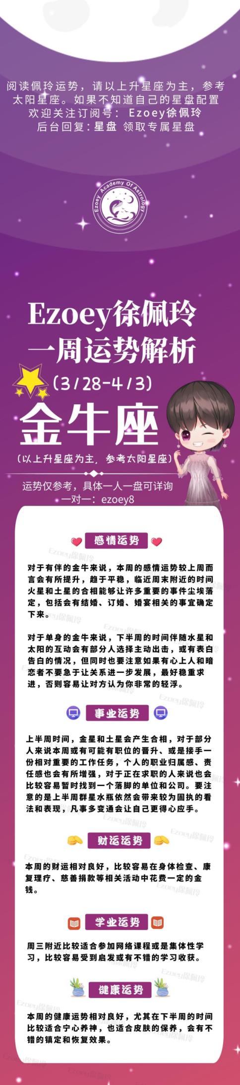 十二星座一周播报(3/28-4/3)——Ezoey徐佩玲星座周报