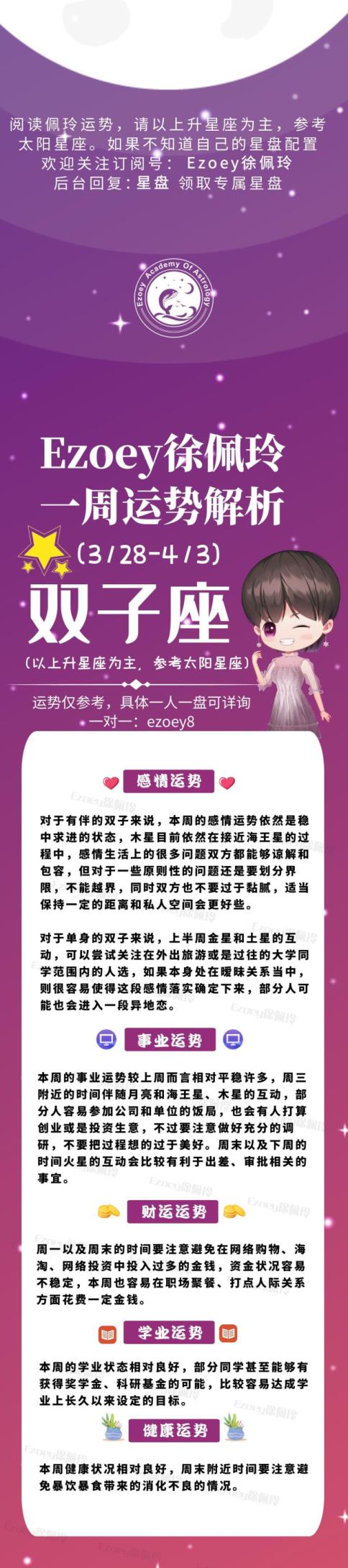 十二星座一周播报(3/28-4/3)——Ezoey徐佩玲星座周报